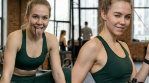 Фитоняшка в спортзале / Нейрофотосет