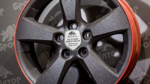 Покраска кованых дисков от Нивы материалами "Бронятор"