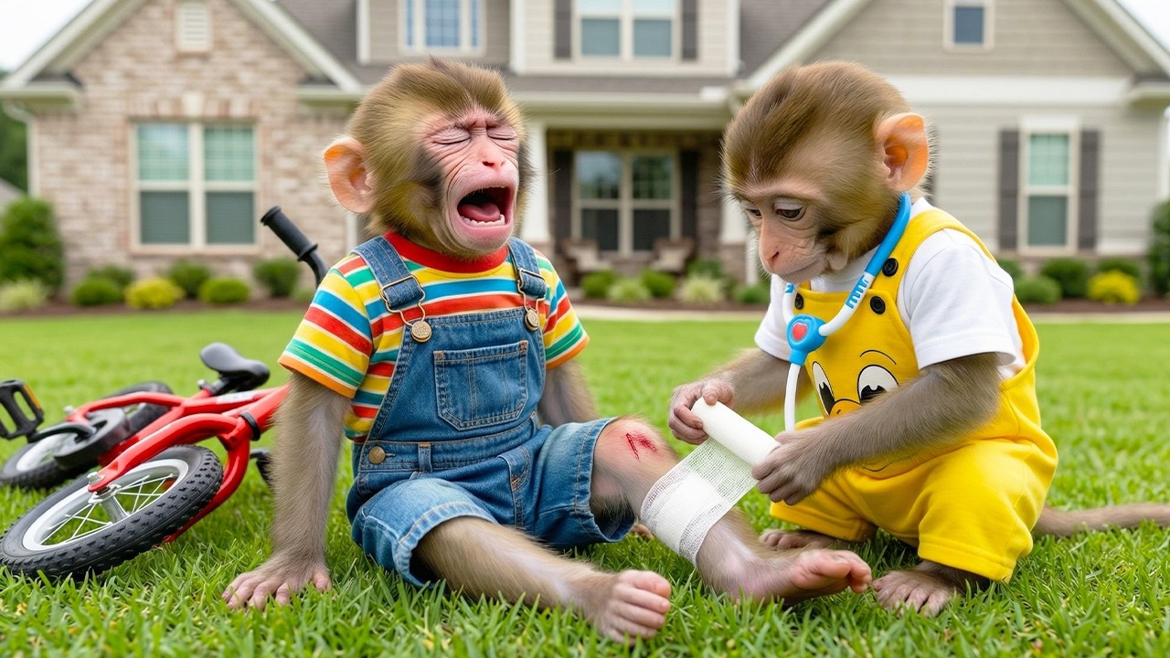 Мультики для детей. Обезьянка лечит друга. Мультик/видео про обезьянку