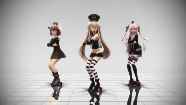 MMD Kantai Collection (Shimakaze, Amatsukaze,Yukikaze) ,персонажи серии Vocaloid 3