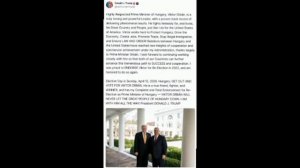 ‼️🇺🇸🇭🇺 Трамп призвал голосовать за Орбана на выборах в воскресенье

▪️Американский президент наз