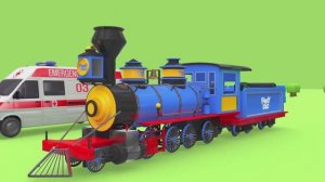 4 уличных транспортных средства машина скорой помощи, полицейская машина, школьный автобус.