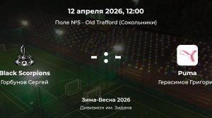 Дивизион им. Зидана. Black Scorpions - Puma. Детская лига CityFootball