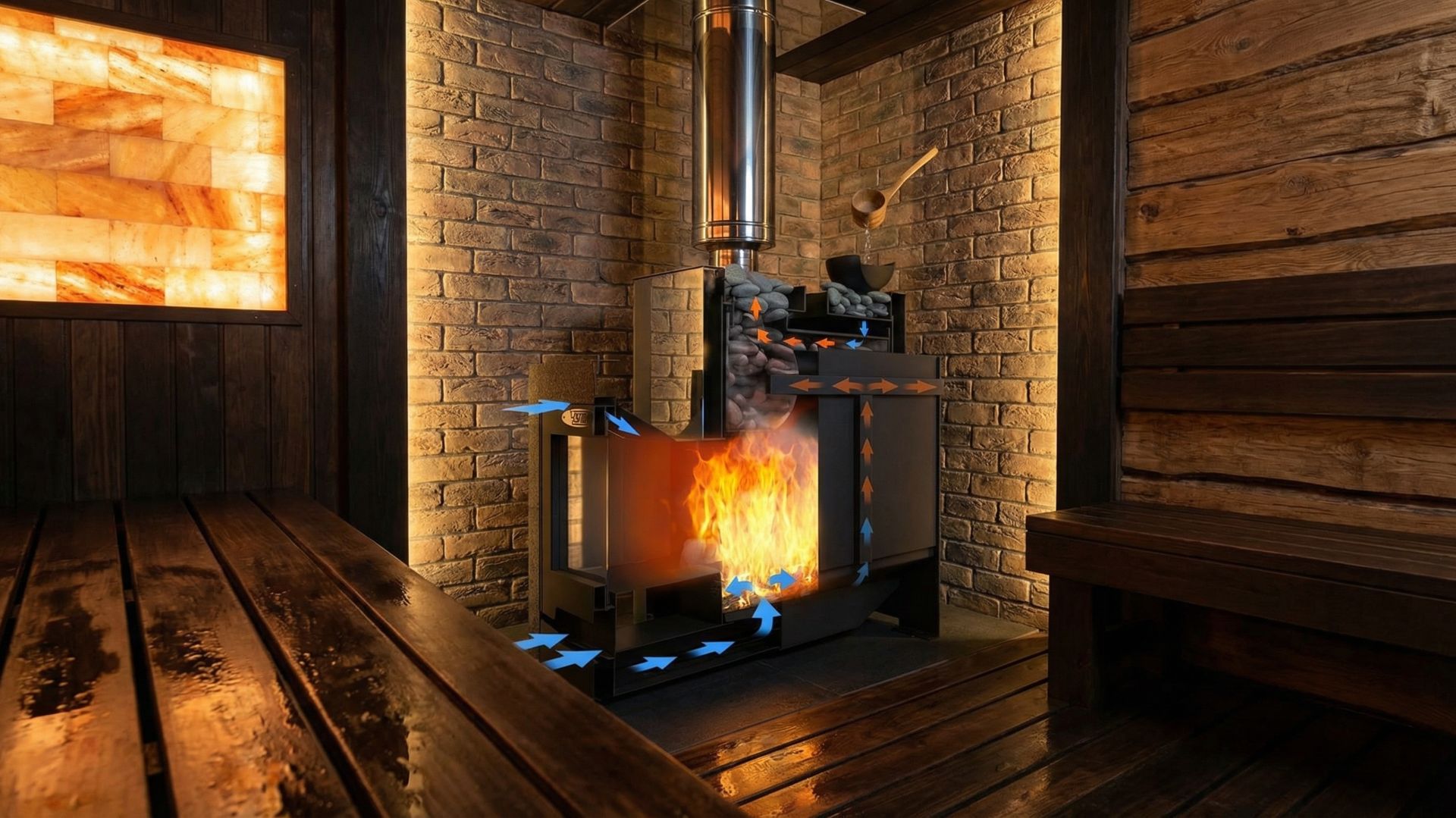 Банная печь с закрытой каменкой