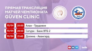 Матчи Чемпионата GÜVEN CLINIC Любительской мини-футбольной лиги Крыма в Первом и Втором дивизионах