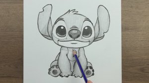 Как нарисовать Стича - Пошаговое руководство по рисованию - Инструкция по рисованию