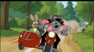 Ну Погоди! Волк и Заец гонят на мотоцикле