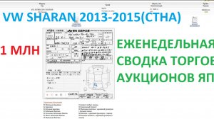 Сводка торгов за неделю VW SHARAN(CTHA) 2013-2015 (1-9)