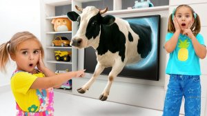 Алиса узнает о сельскохозяйственных животных и издаваемых ими звуках