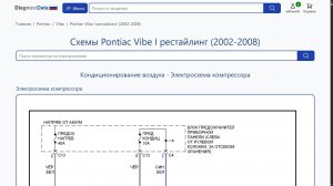 Схемы Pontiac Vibe I рестайлинг (2002-2008)