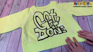 338856 Толстовка Lanson Kids легкая хлопковая с эластаном с принтом Cat & Done лаймово-желтый