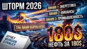 Шторм 2026: нефть по 180 долларов? Три линии обороны экономики Китая и отчет Morgan Stanley!