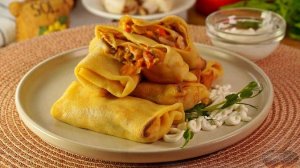 БЛИНЧИКИ С ГРИБАМИ И СМЕТАНОЙ