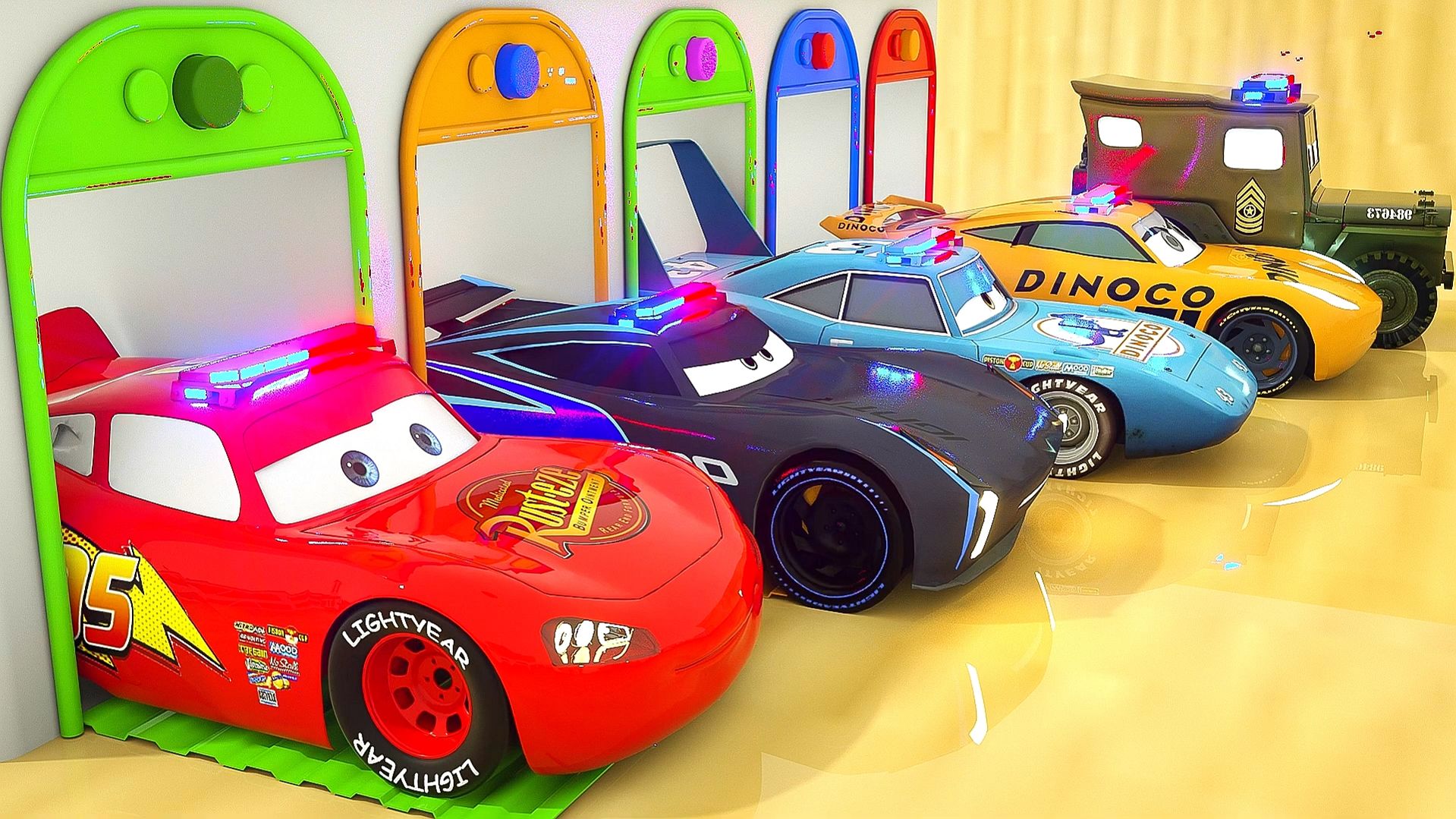 Мультики про машинки - Молния Маккуин и Друзья - Играем с Тачками дисней для детей и малышей