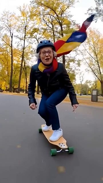 Granny Rides a Skateboard!