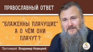"Блаженные  плачущие" (Мф. 5:4). А о чём они плачут ?  Протоиерей Владимир Новицкий