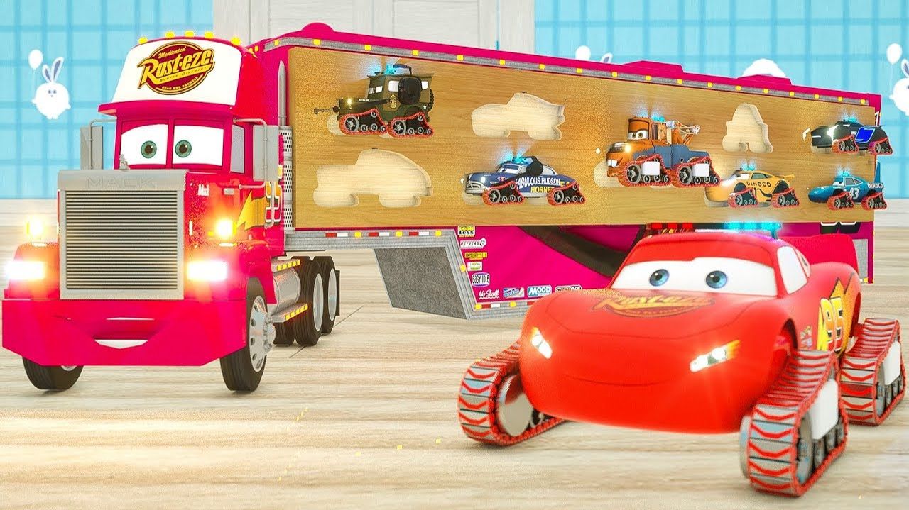 Учим цвета с помощью деревянных слотов для игрушечного грузовика Мак, вездехода Маккуин для малышей