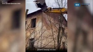 Снос аварийного дома начался на Моторной в Калуге