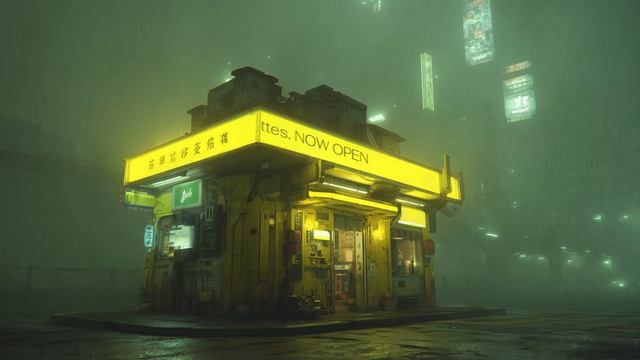 KIOSK - Calm Blade Runner Ambience & Rain - Soothing Cyberpunk Ambient Music for Relaxation & Focus-