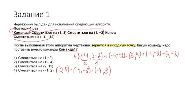 Чертежник 8 класс
