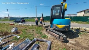 Архив 🤗  Установка ворот и калитки на участке в голом поле. Продуктивный день и очень жаркий