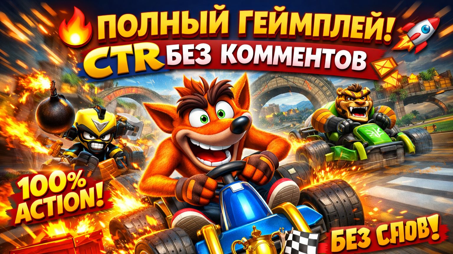 🚗💨 БОССЫ НЕ СПЯТ 👾 ПОЛНЫЙ ПРОХОД CTR 🔥 Crash Team Racing Nitro-Fueled Walkthrough Full Game смотреть онлайн
