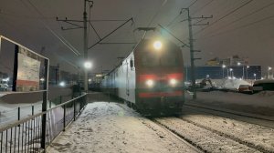 «На всех пантографах!» Электровоз  «Синара» 3ЭС6-1238 с грузовым поездом на перегоне, 2026 год
