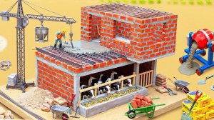 Мультики для детей. Самодельный мини-коровник из цемента и крана 🏗️🐄.  Мультики для малышей