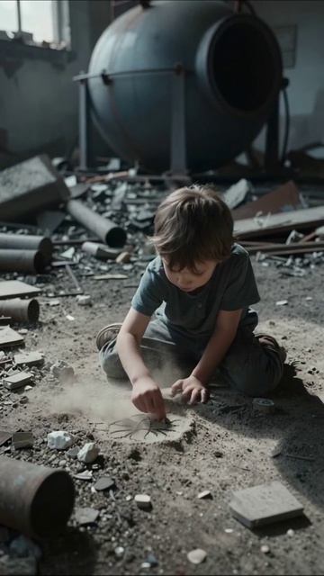 Одинокий детский мир среди руин #детство #потеря #разрушение