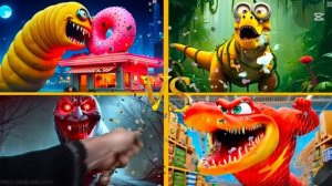 ПОЛИЦЕЙСКАЯ МАШИНА МОНСТР против МИНЬОНЫ EXE и МАКВИН ДИНОЗАВР — Битва Машин и ГУБКА БОБ 🚔⚡️