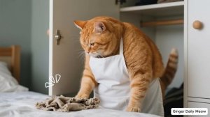 Рыжий котенок и мама-кошка уронили подарок папы-кота, помогая пожилому человеку. Видео для детей