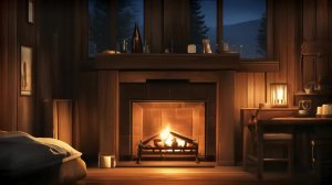 Огонь в камине — спокойная анимация для сна