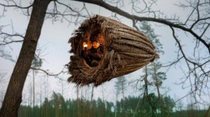 ПОСТРОИЛ ГНЕЗДО НА ДЕРЕВЕ ИЗ ТРОСТНИКА И ПЕРЕНОЧЕВАЛ ТАМ.