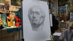 ФРАГМЕНТ УРОКА: Рисуем ГОЛОВУ, говорим об АВАНГАРДЕ | Что такое СТАФФАЖ?