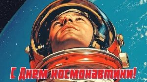 12 апреля! Помним и гордимся! С днём космонавтики. Красивая музыкальная открытка.