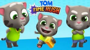 Отправьтесь в приключение между мирами в игре «Говорящий Том: гонка на время»!  Быстро бегите сквозь