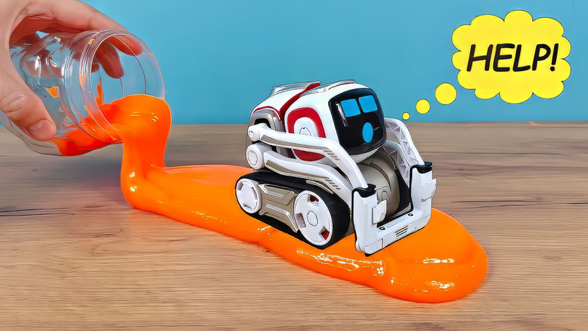 Что случится если робот Cozmo заедет в слайм?