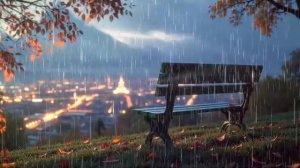 Уютный дождливый вечер в городе. Успокаивающие звуки дождя и города.