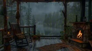 Расслабляющие звуки дождя с грозой и камином для отдыха, сна, дождь с грозой 😴