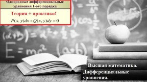 Дифференциальные уравнения. 6.5. Однородные дифференциальные уравнения. Как не ошибиться с С.