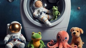 Зайчики отправились на корабль через стиральную машину