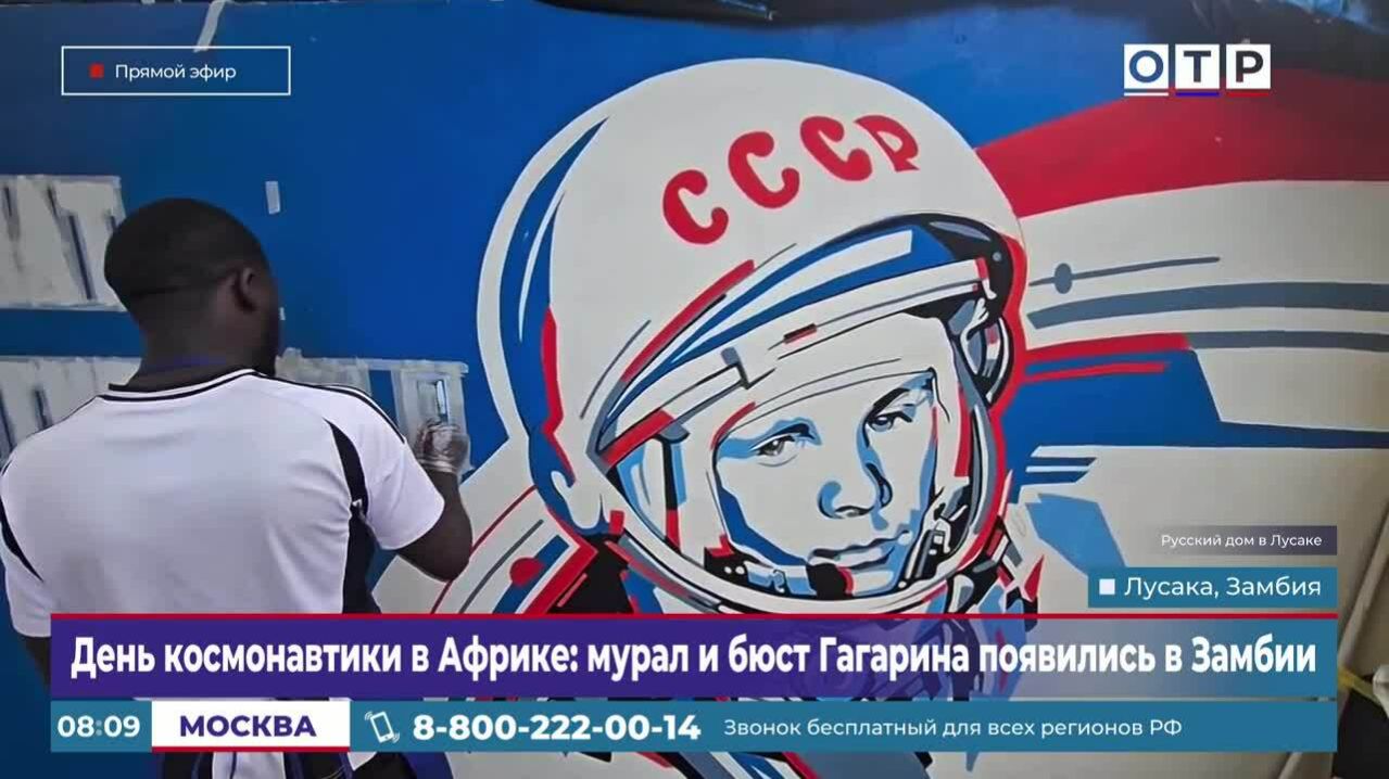 День космонавтики в Африке: мурал и бюст Гагарина появились в Замбии