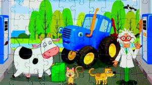 Синий трактор по полям пазл 🧩 Видео для детей | Мультики с игрушками | Детям | Малышам