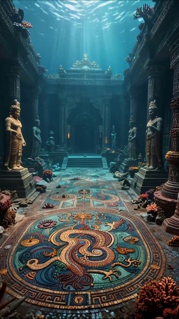 Подводное царство: тайны древнего храма #подводныймир #тайныдревности #искусство