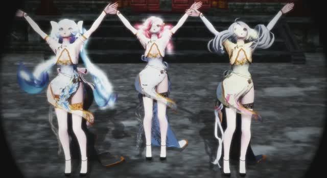 MMD Vocaloids Bakunyumorion,персонажи серии Vocaloid 3