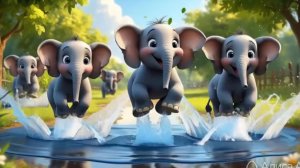 Мультики для детей.Танец слоников под веселую песню