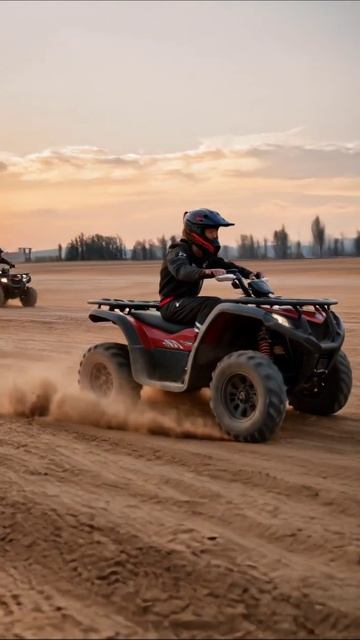 Трофи-гонка на квадроциклах при закате #приключения #квадроциклы #драйв