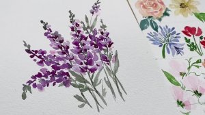 Как нарисовать лаванду акварелью