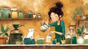 Утренний чай и мягкий джаз ☕🐾 | Уютная атмосфера творческой мастерской для идеального начала дня