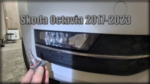 Как заменить лампочку в ПТФ Skoda Octavia 2017-2023 год